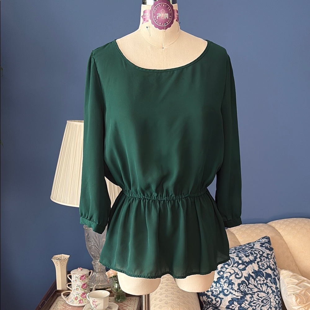 Elegant Emerald Green Women's Top